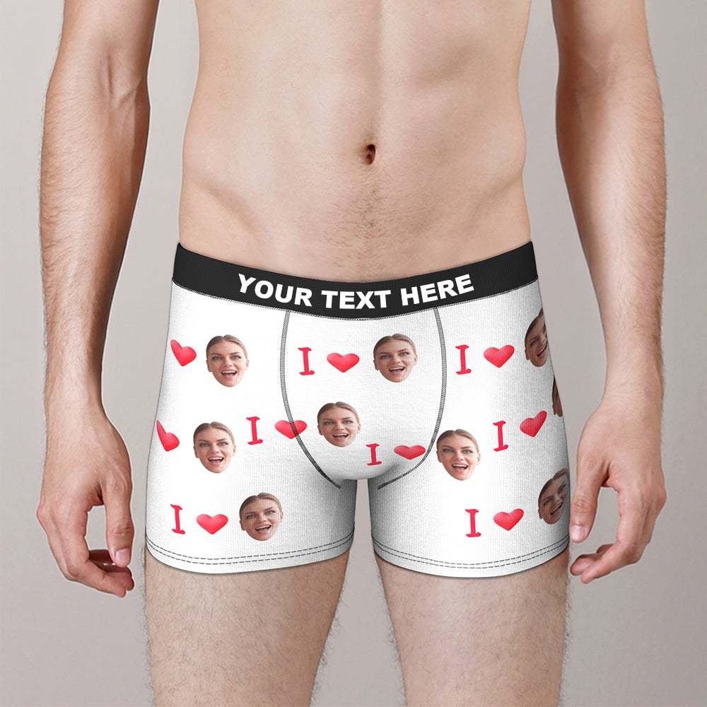 Custom I Love Your Face Boxer Briefs Personalized LGBT Gifts - MyFaceSocksAu