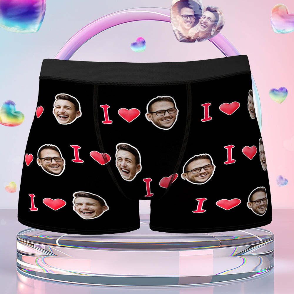 Custom I Love Your Face Boxer Briefs Personalized LGBT Gifts - MyFaceSocksAu