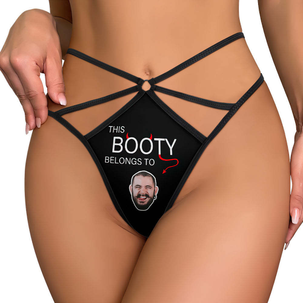 Custom Face Thong Personalized Belongs To Me Women's Funny Sexy Thongs - MyFaceSocksAu