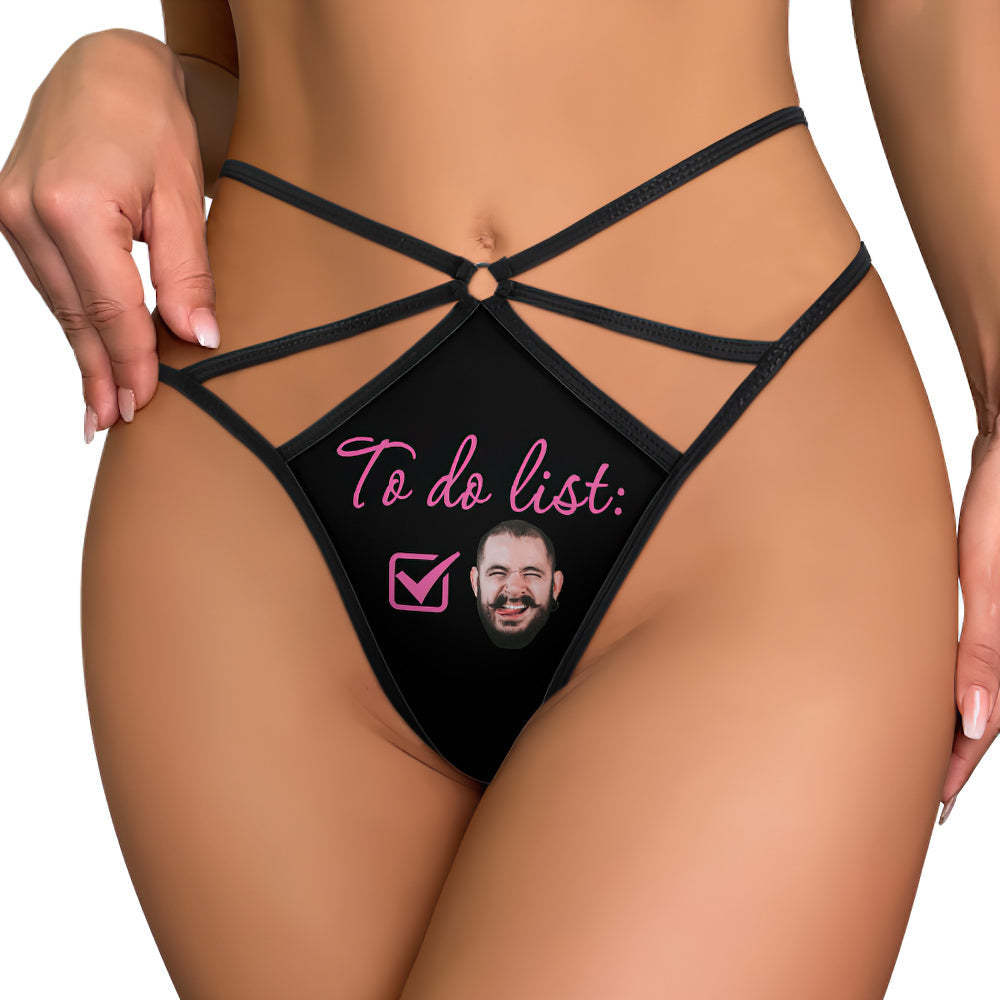 Custom Face Thong Funny Photo Sexy Women's Briefs Gift for Girlfriend - MyFaceSocksAu