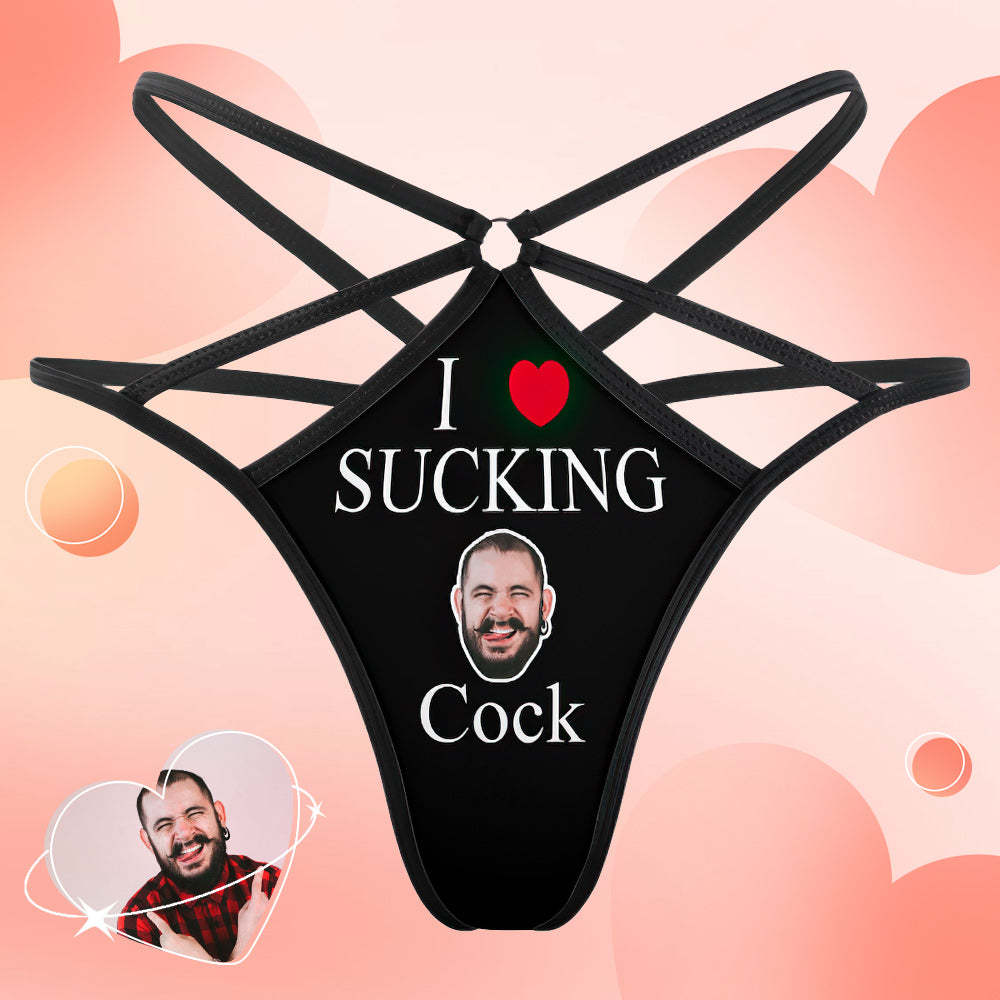 Custom Face Thong Love Sucking Cock Sexy Women's Funny Thongs - MyFaceSocksAu