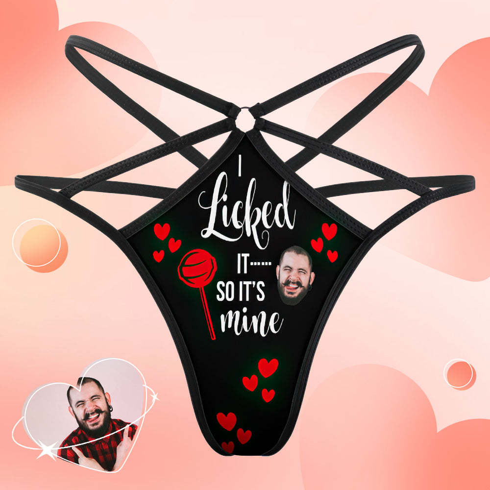 Custom Face Thong Personalized Lollipop It's Mine Funny Sexy Thongs - MyFaceSocksAu