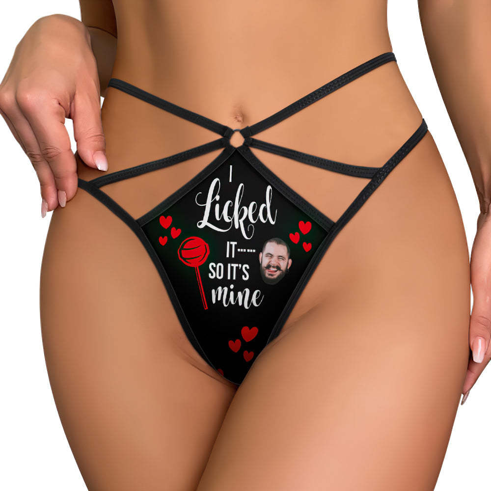 Custom Face Thong Personalized Lollipop It's Mine Funny Sexy Thongs - MyFaceSocksAu