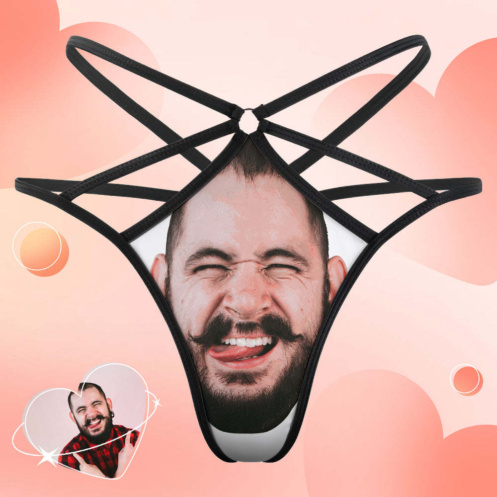 Custom Face Thong Women's Custom Printed Face Sexy Funny Thong - MyFaceSocksAu