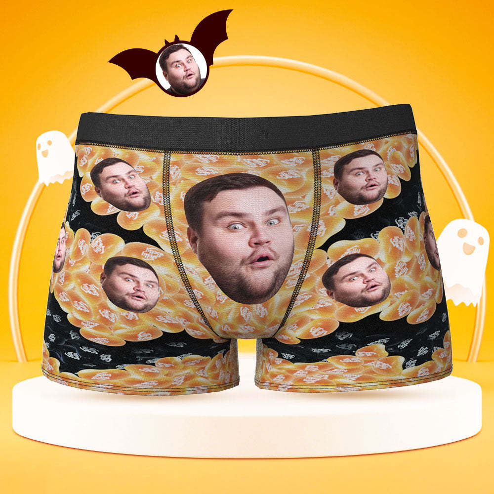 Custom Face Boxer Briefs Personalised Men's Boxer Shorts Jelly Belly Beans Halloween Gift - MyFaceSocksAu