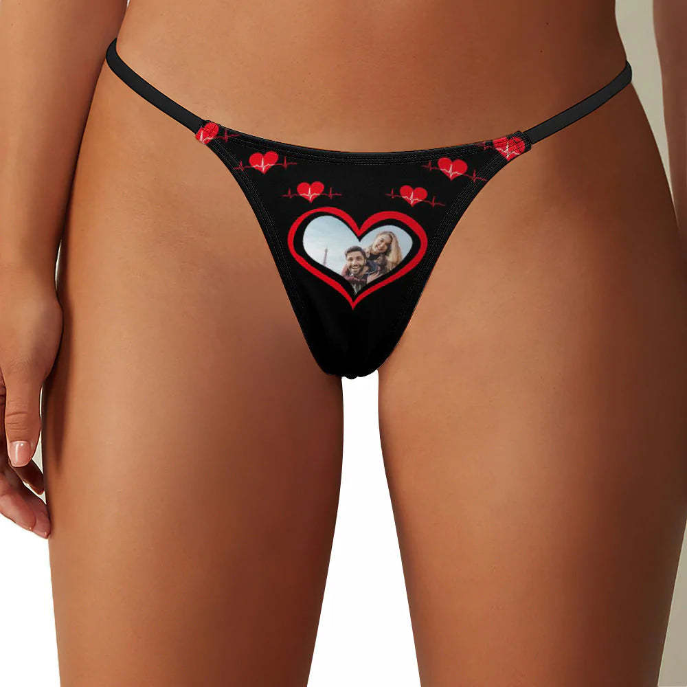 Custom Face Heart Women's Tanga I Love You Women's Novelty Underwear Thong - MyFaceSocksAu