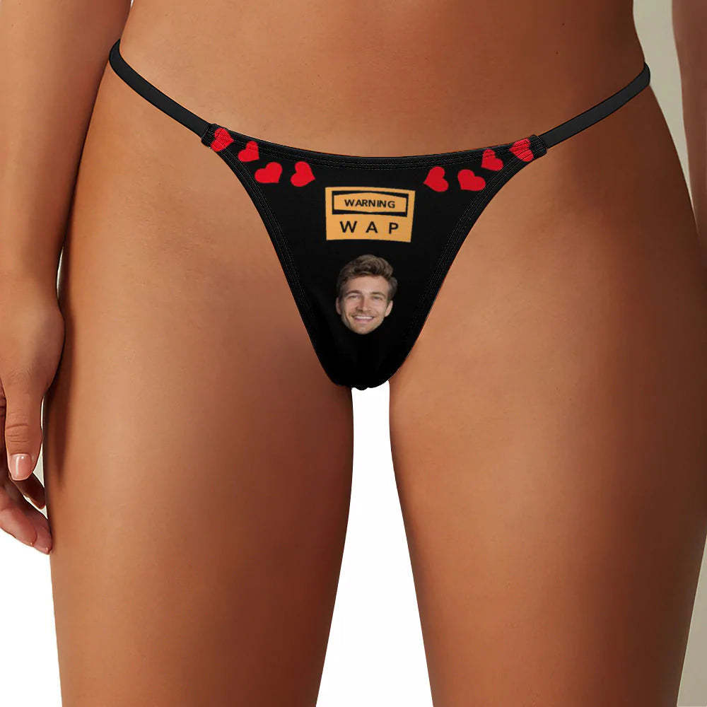 Custom Face Warning Wap Women's Tanga Thong - MyFaceSocksAu