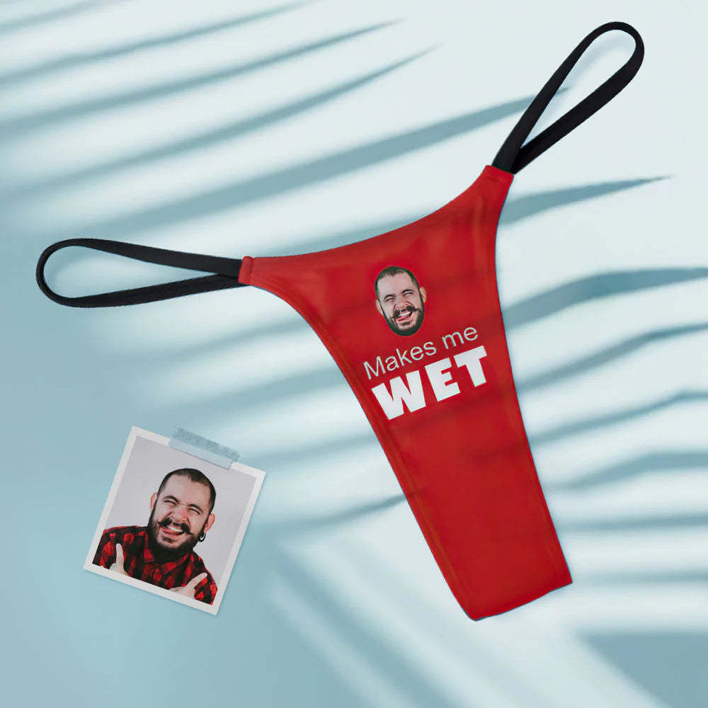 Custom Face Makes Me Wet Sexy Women's Tanga Thong - MyFaceSocksAu