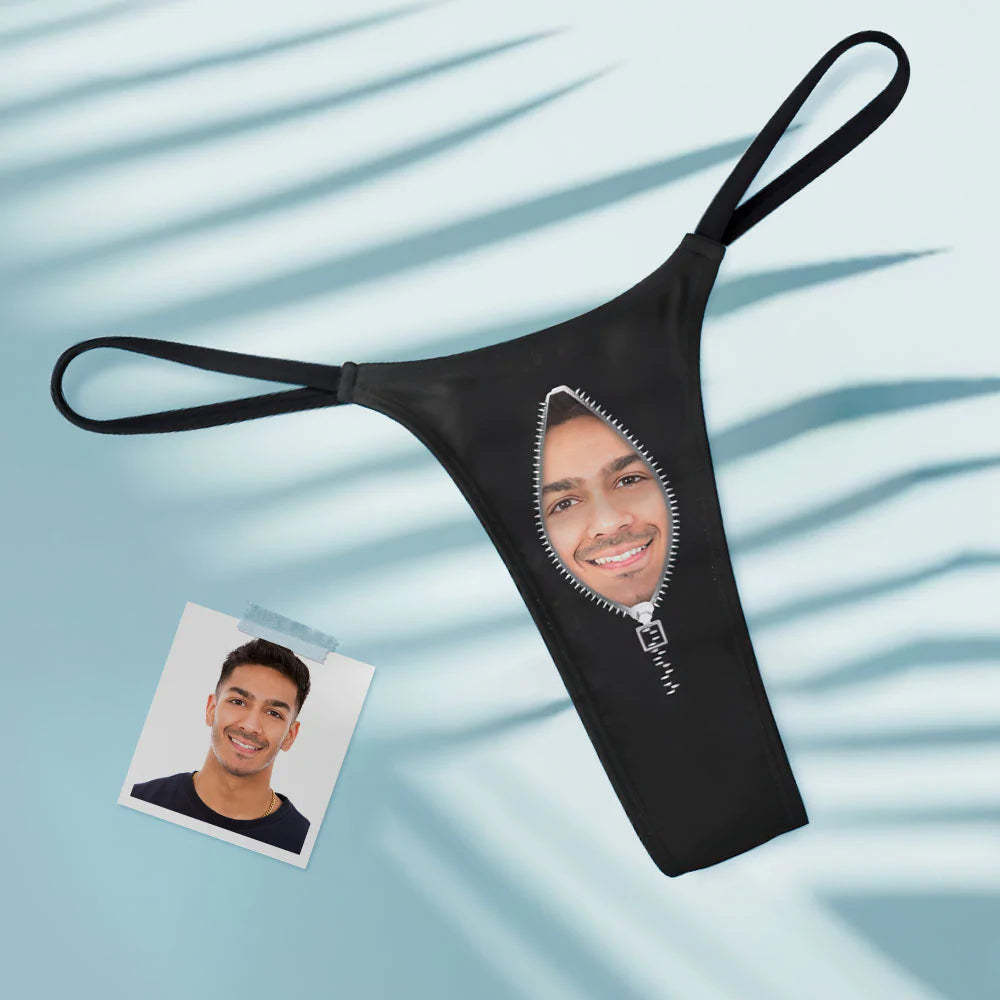 Custom Face Zipper Sexy Women's Tanga Thong - MyFaceSocksAu