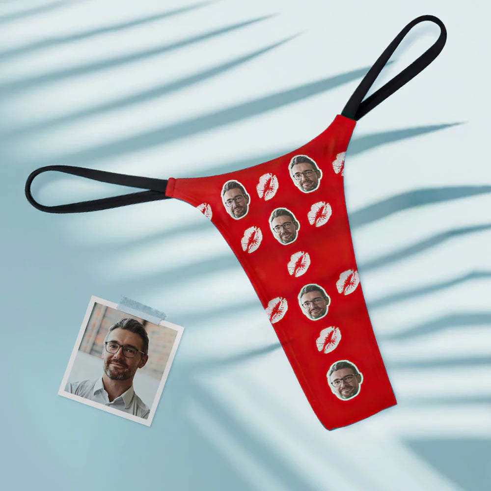 Custom Face Red Lips Women's Tanga Thong Kiss - MyFaceSocksAu
