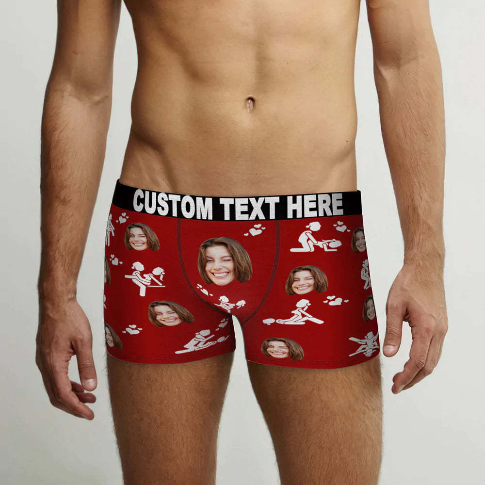 Custom Men's Face Boxer Briefs Just Do It Personalized Funny Valentine's Day Gift for Him - MyFaceSocksAu