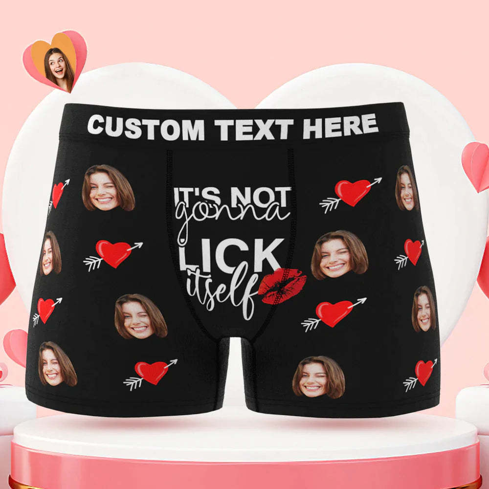 Custom Face Lick Itself Boxer Briefs Personalized Naughty Valentine's Day Gift for Him - MyFaceSocksAu