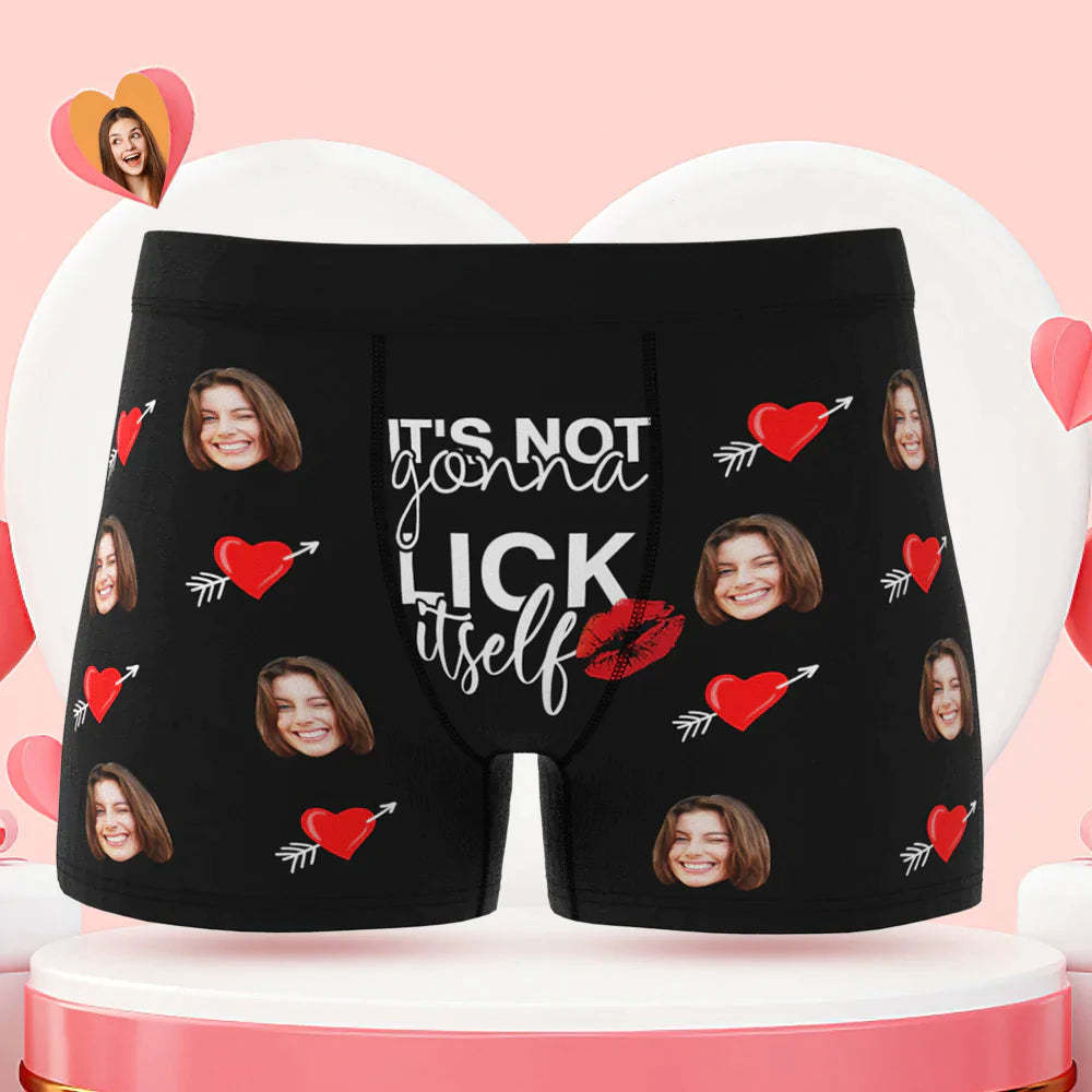 Custom Face Lick Itself Boxer Briefs Personalized Naughty Valentine's Day Gift for Him - MyFaceSocksAu