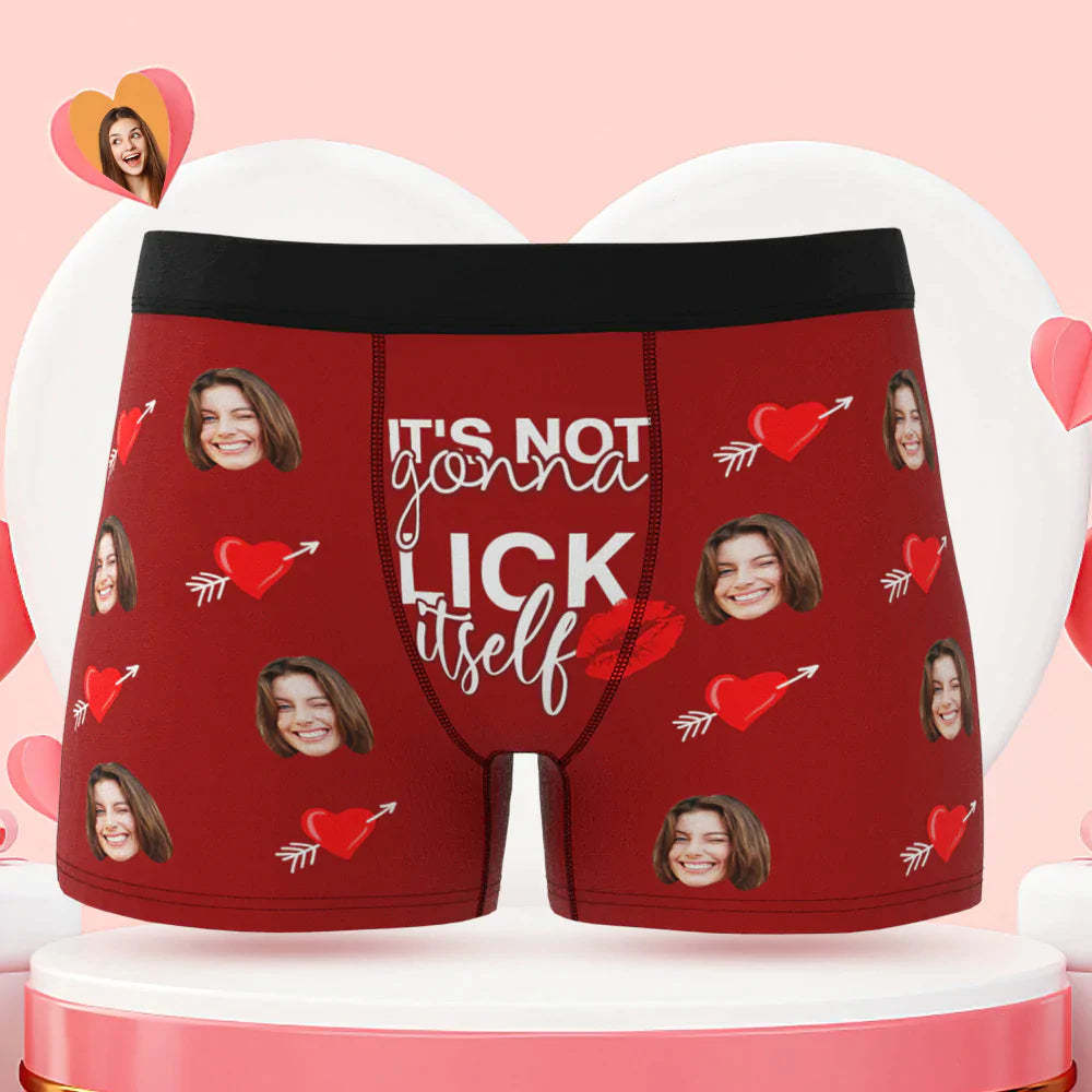 Custom Face Lick Itself Boxer Briefs Personalized Naughty Valentine's Day Gift for Him - MyFaceSocksAu