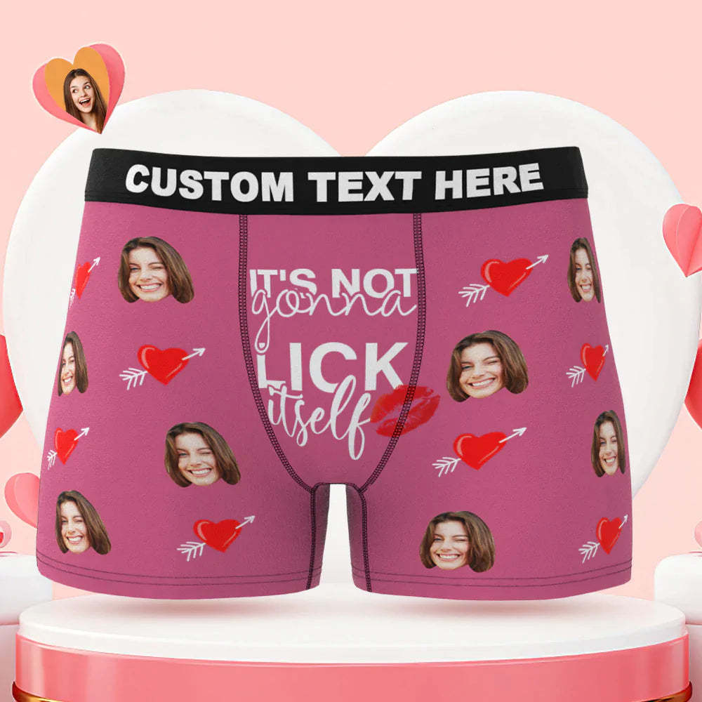 Custom Face Lick Itself Boxer Briefs Personalized Naughty Valentine's Day Gift for Him - MyFaceSocksAu