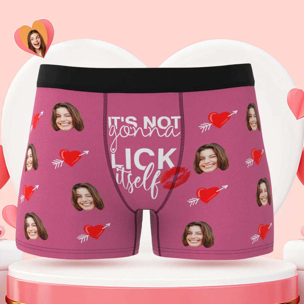 Custom Face Lick Itself Boxer Briefs Personalized Naughty Valentine's Day Gift for Him - MyFaceSocksAu