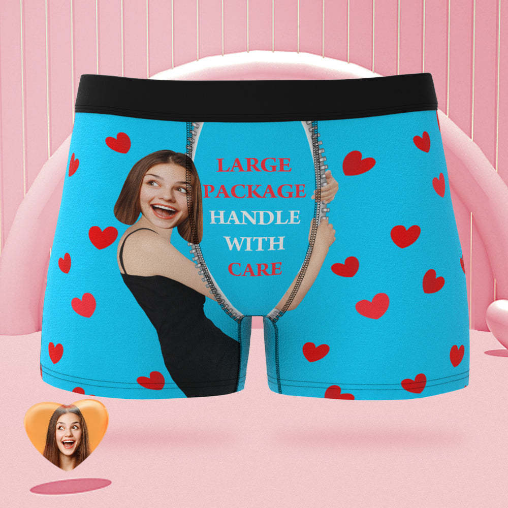 Custom Face on Body Boxer Briefs Large Package Personalized Naughty Valentine's Day Gift for Him - MyFaceSocksAu