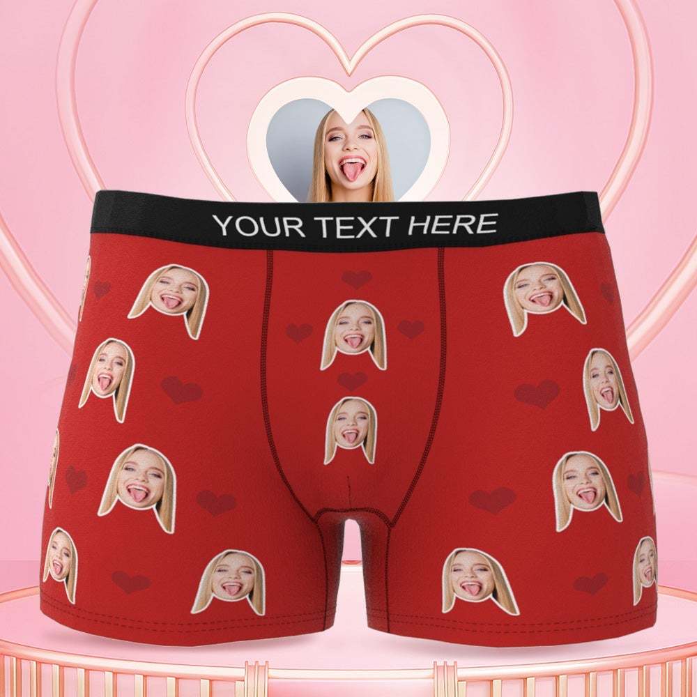 Christmas Gifts , Custom Face Boxer Shorts - Heart