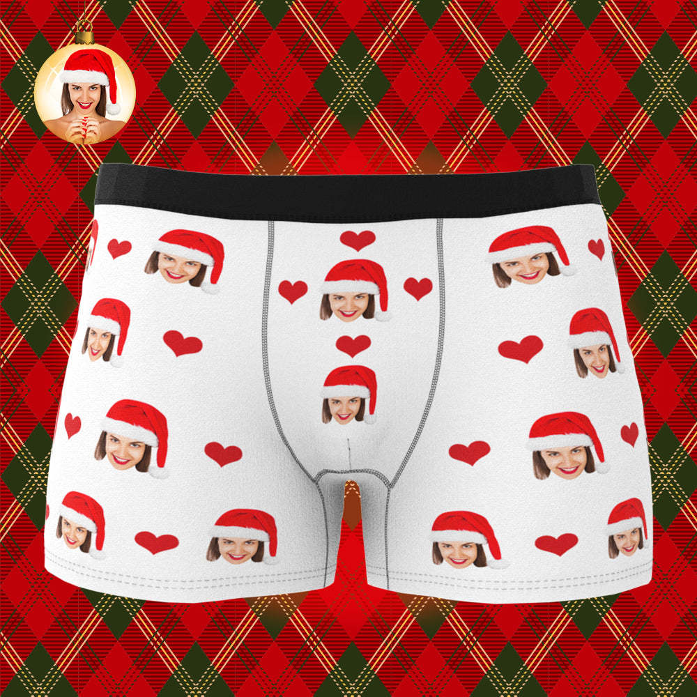 Christmas Gifts , Custom Face Boxer Shorts - Heart