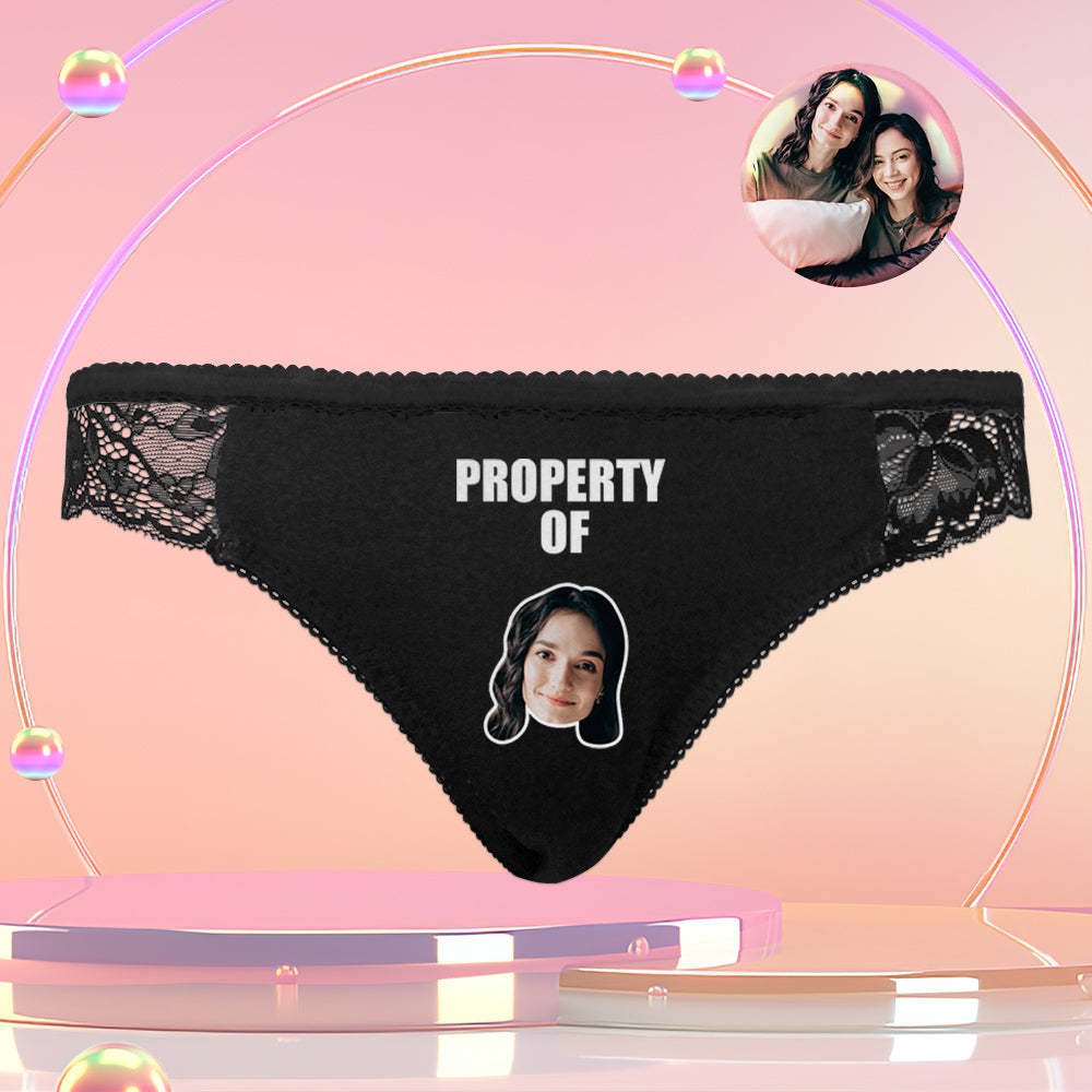 Custom Women Lace Panty Sexy Transparent Panties - Property of XX Personalized LGBT Gifts - MyFaceSocksAu