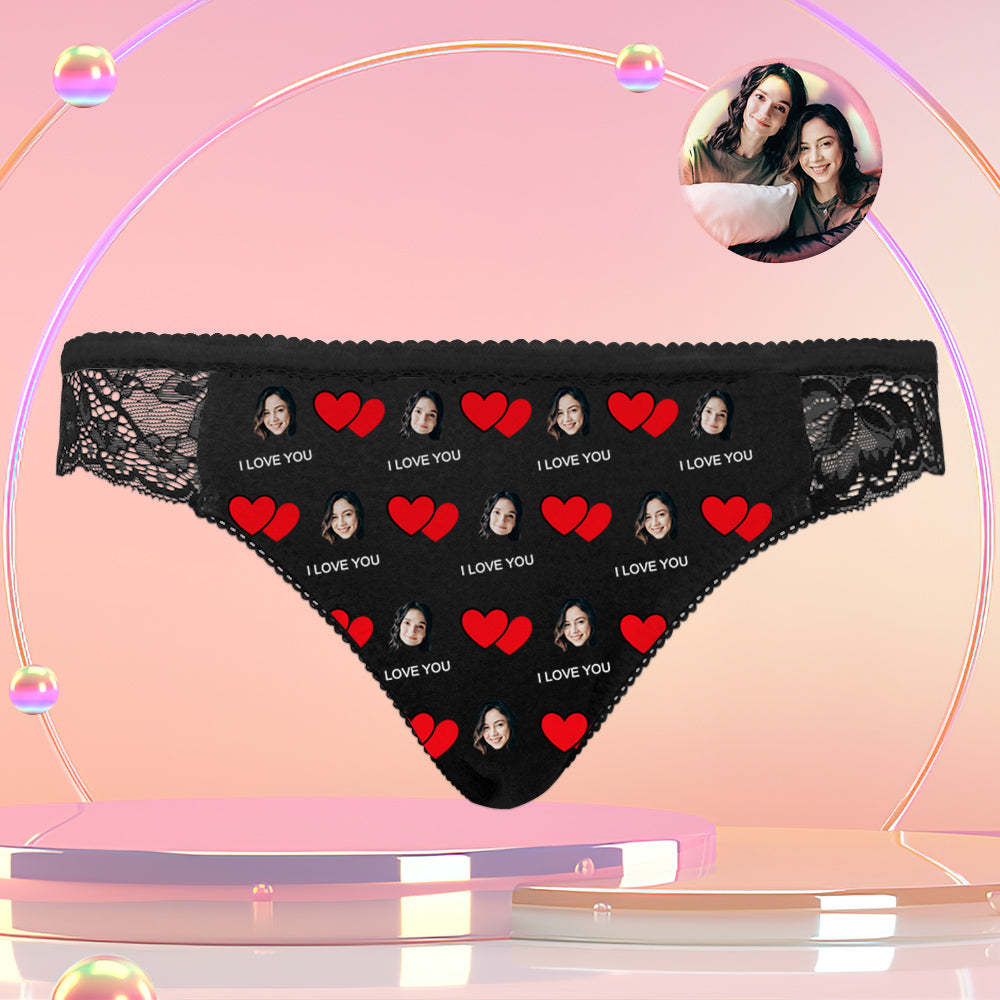 Custom Women Lace Panty Sexy Transparent Panties - I Love U Personalized LGBT Gifts - MyFaceSocksAu