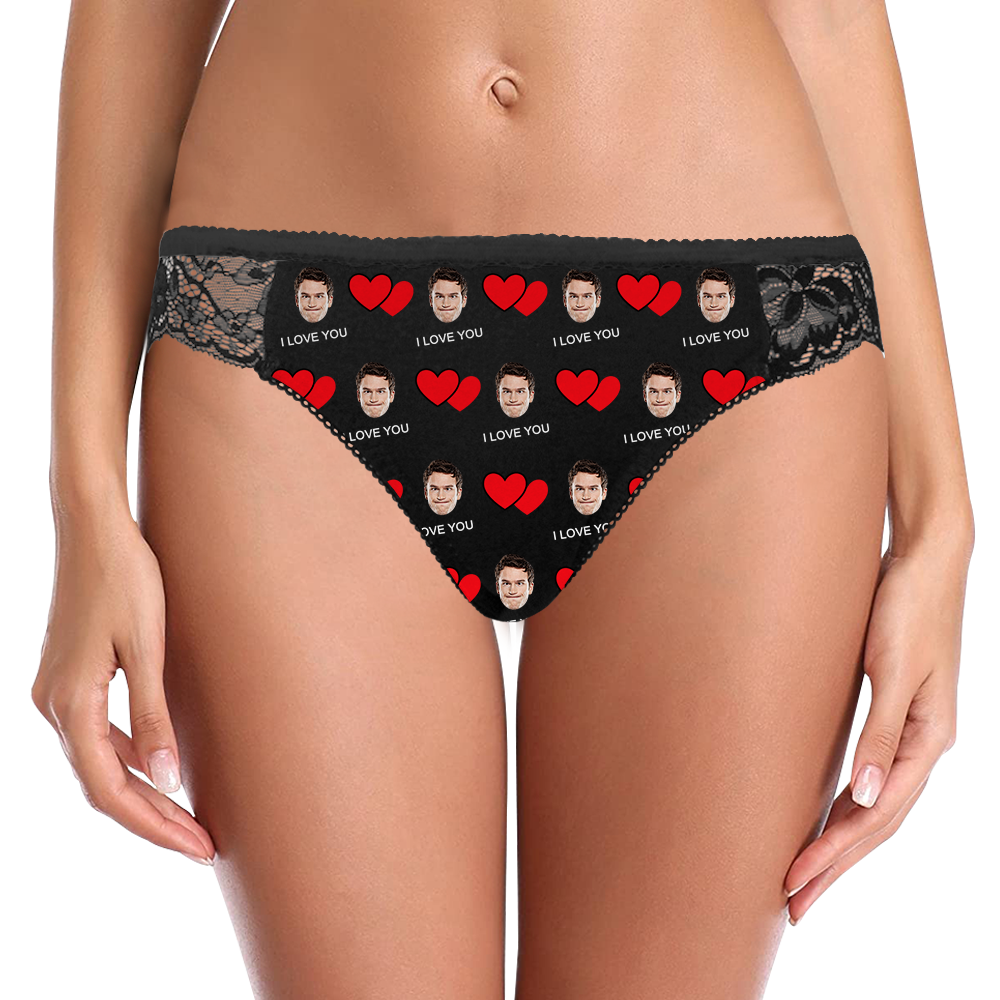 Custom Women Lace Panty Sexy Transparent Panties - I Love U Personalized LGBT Gifts - MyFaceSocksAu