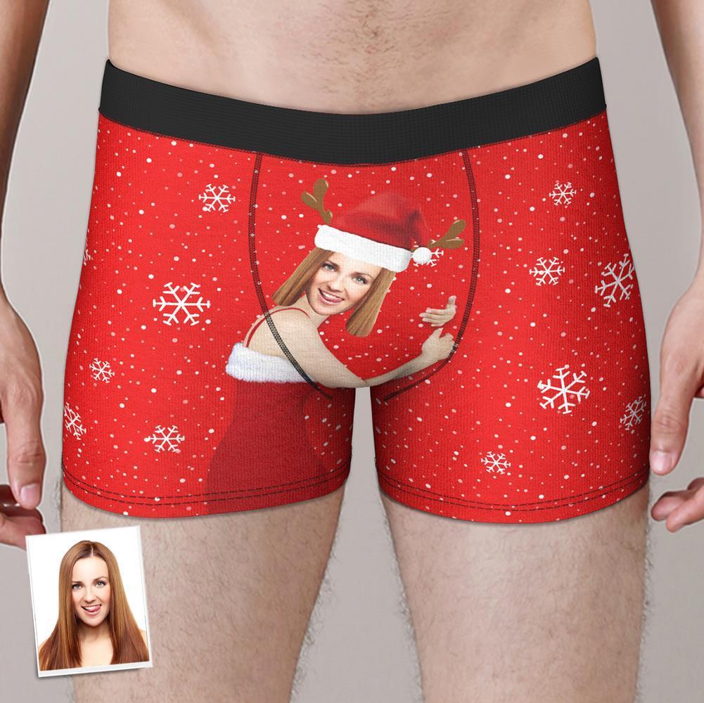 Custom Girlfriend Face Boxers Shorts Personalised Photo Underwear Christmas Gift for Men - MyFaceSocksAu