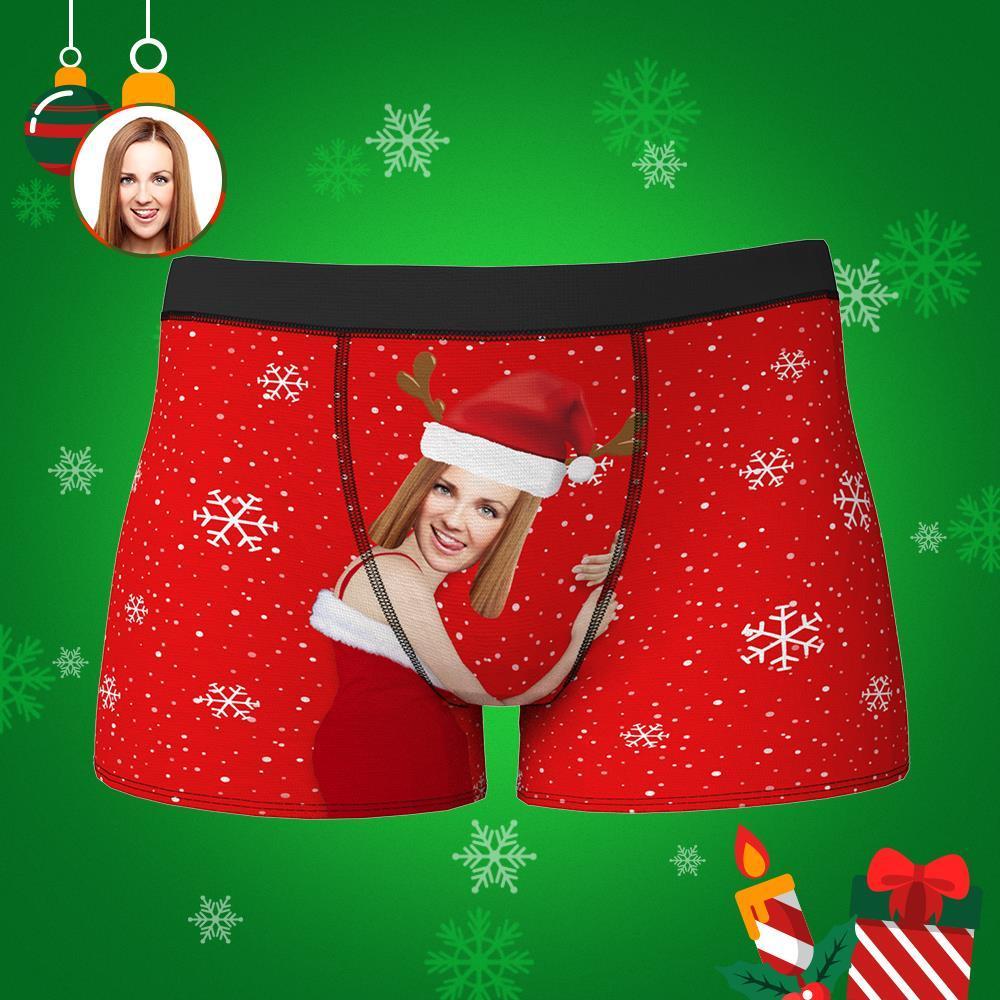 Custom Girlfriend Face Boxers Shorts Personalised Photo Underwear Christmas Gift for Men - MyFaceSocksAu