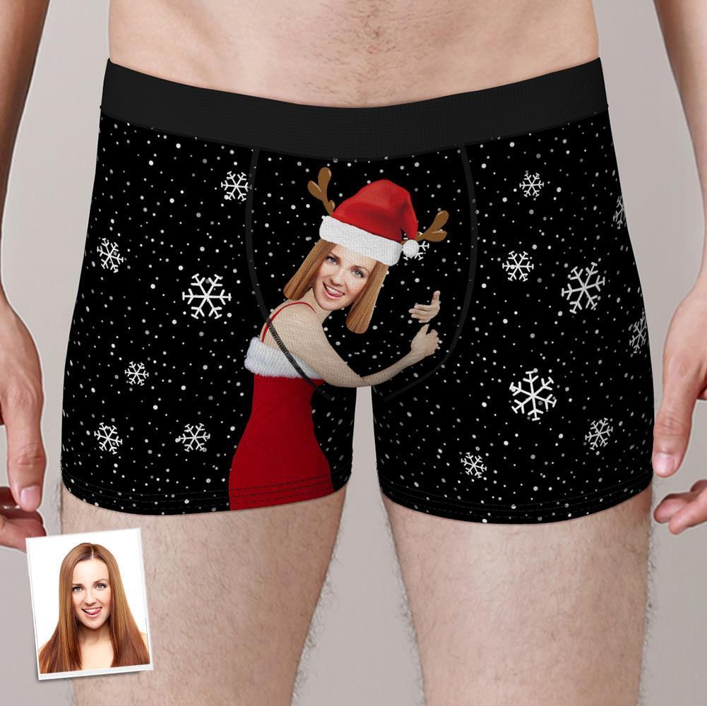Custom Girlfriend Face Boxers Shorts Personalised Photo Underwear Christmas Gift for Men - MyFaceSocksAu