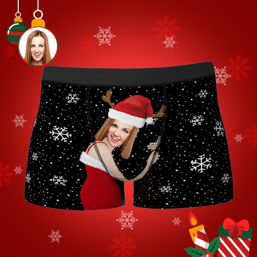 Custom Girlfriend Face Boxers Shorts Personalised Photo Underwear Christmas Gift for Men - MyFaceSocksAu