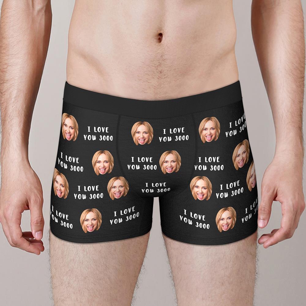 Personalize Face Underwear Custom Face Briefs I Love You 3000 Personalized LGBT Gifts - MyFaceSocksAu
