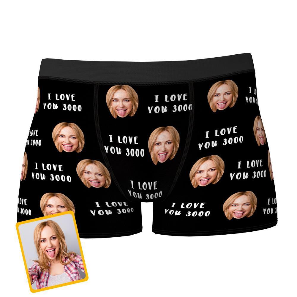 Personalize Face Underwear Custom Face Briefs I Love You 3000 Personalized LGBT Gifts - MyFaceSocksAu