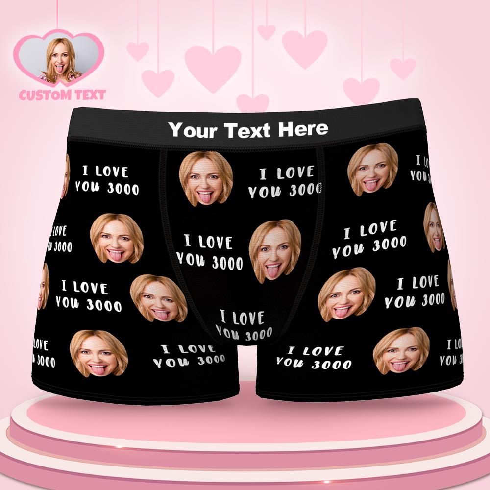 Personalize Face Underwear Custom Face Briefs I Love You 3000 Personalized LGBT Gifts - MyFaceSocksAu