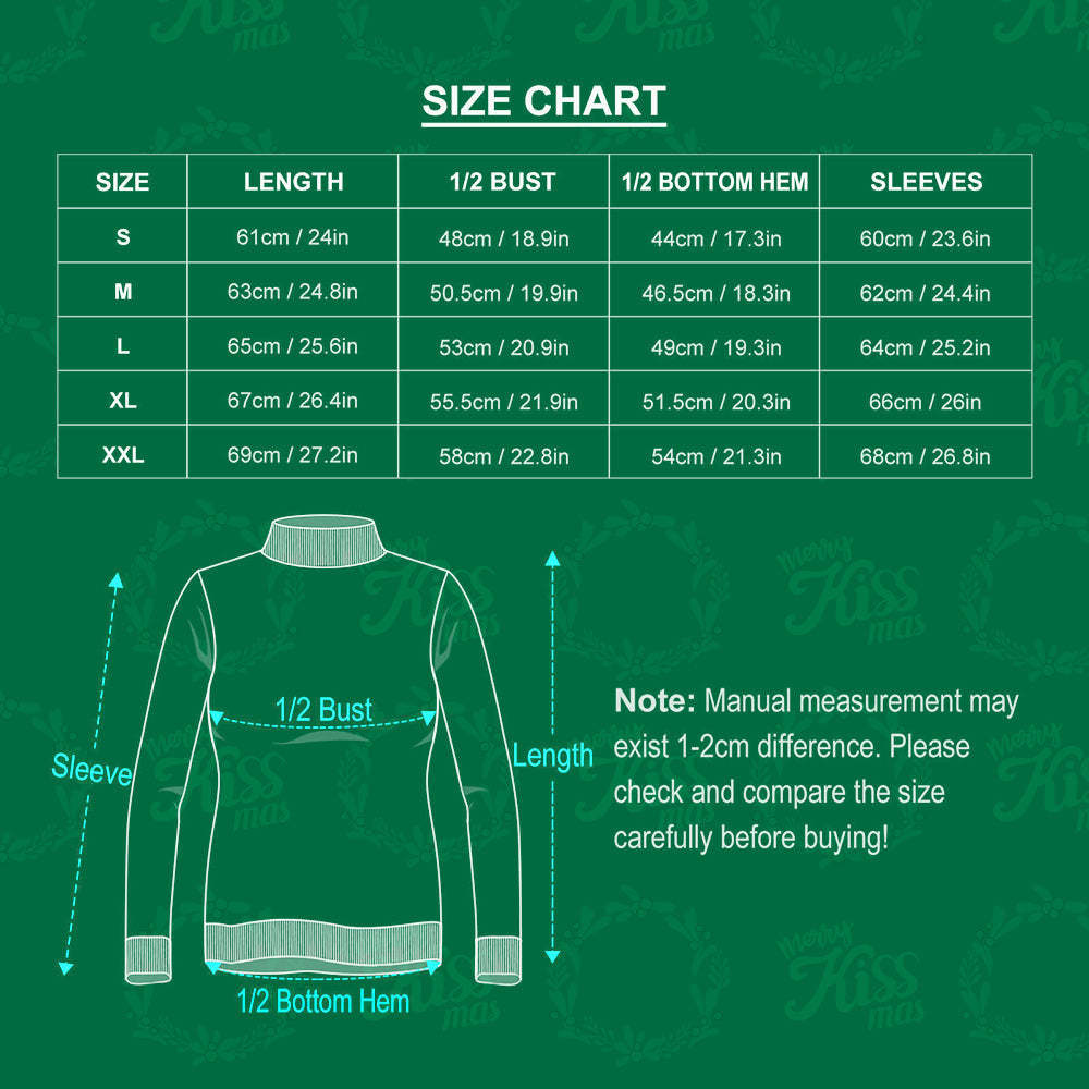 Custom Face Turtleneck for Women Personalized Photo Christmas Family Xmas Leds Sweaters - MyFaceSocksAu