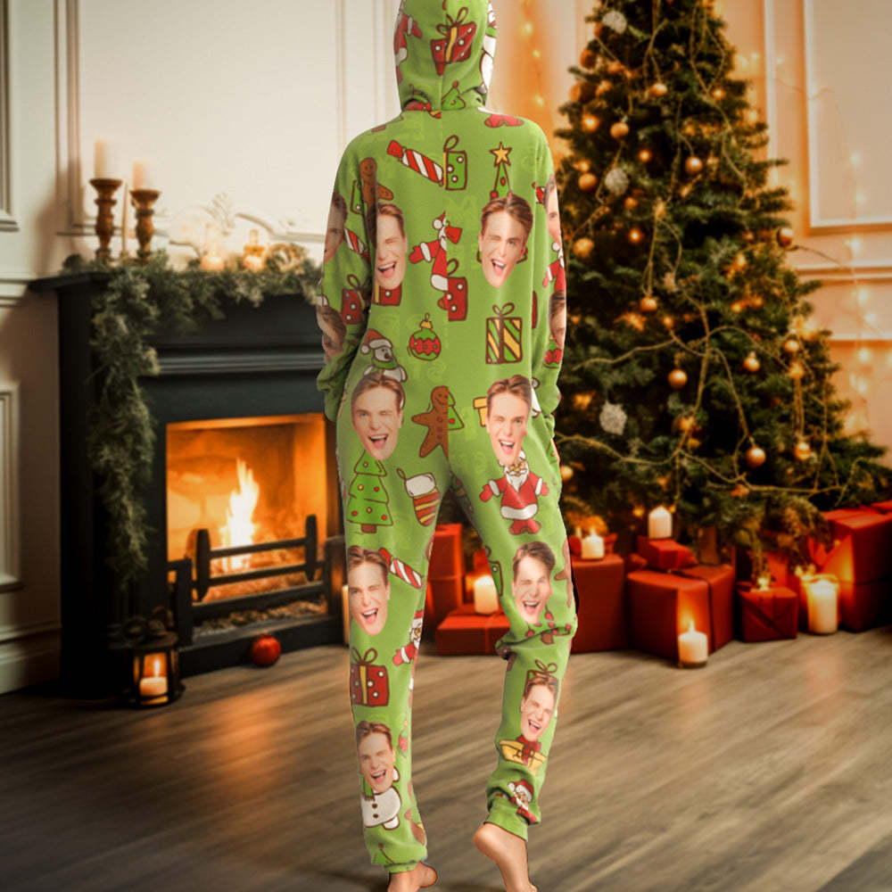 Onesies Green Christmas Pajamas One-Piece Sleepwear Family Pyjamas Christmas Gift - MyFaceSocksAu