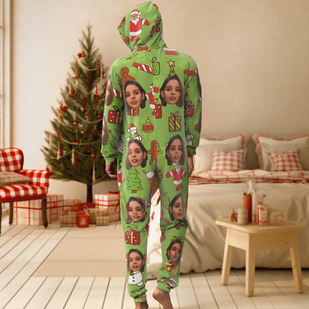 Onesies Green Christmas Pajamas One-Piece Sleepwear Family Pyjamas Christmas Gift - MyFaceSocksAu