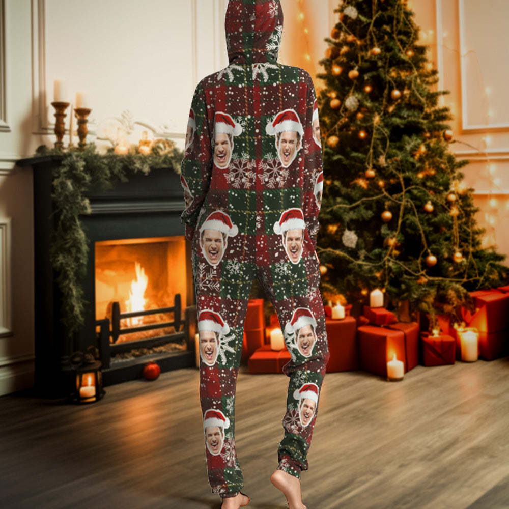 Custom Face Classic Christmas Onesies Pajamas One-Piece Sleepwear Christmas Gift - MyFaceSocksAu
