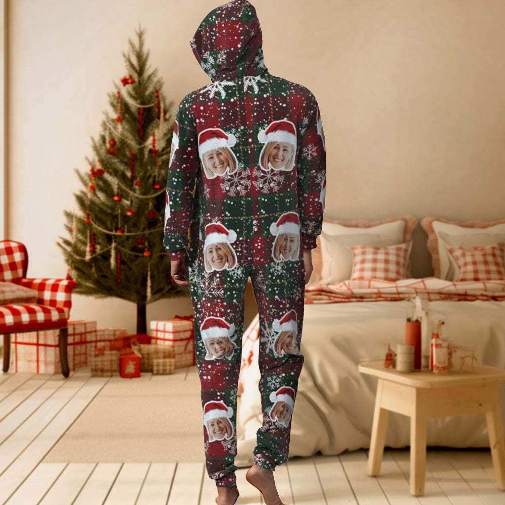 Custom Face Classic Christmas Onesies Pajamas One-Piece Sleepwear Christmas Gift - MyFaceSocksAu