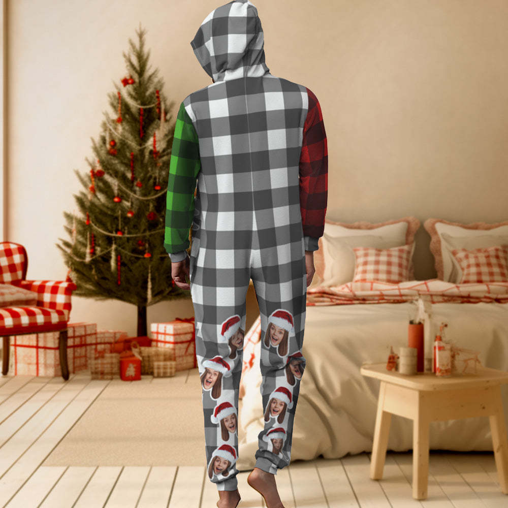 Custom Text Christmas Onesies Pajamas One-Piece Sleepwear Christmas Gift - MyFaceSocksAu