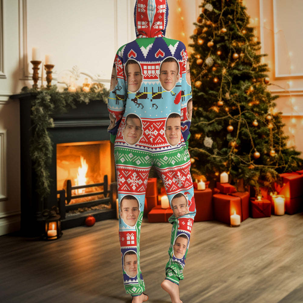 Custom Face Onesies Pajamas Class Christmas One-Piece Sleepwear Christmas Gift - MyFaceSocksAu