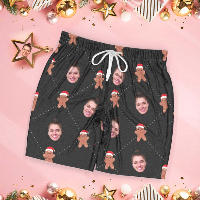 Custom Face Pajamas Christmas Pajamas Cute Gingerbread Pajamas - MyFaceSocksAu