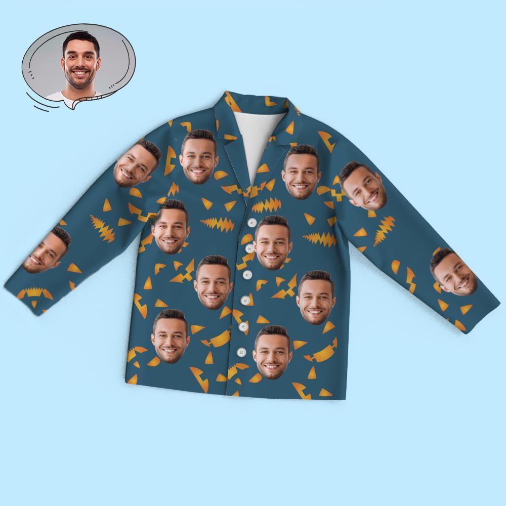 Custom Face Pumpkin Smiley Halloween Pajamas - MyFaceSocksAu