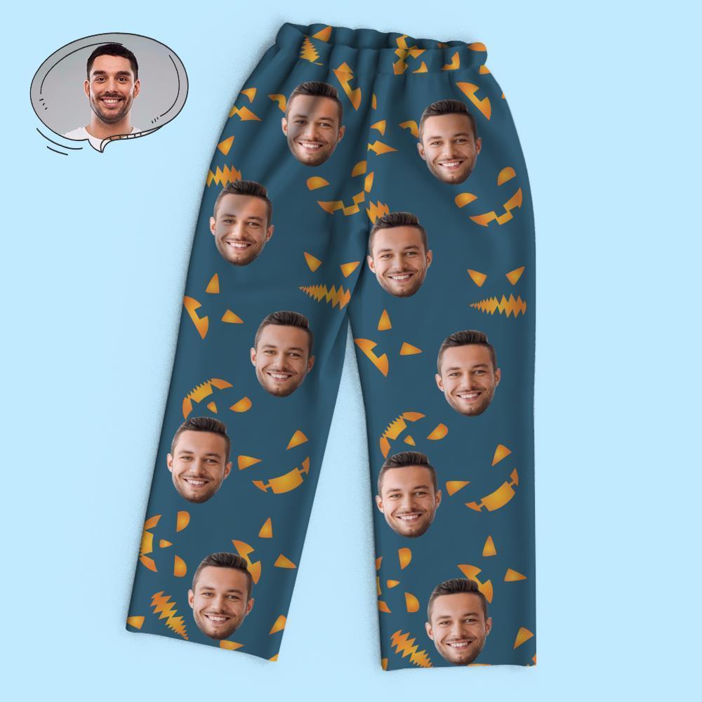 Custom Face Pumpkin Smiley Halloween Pajamas - MyFaceSocksAu