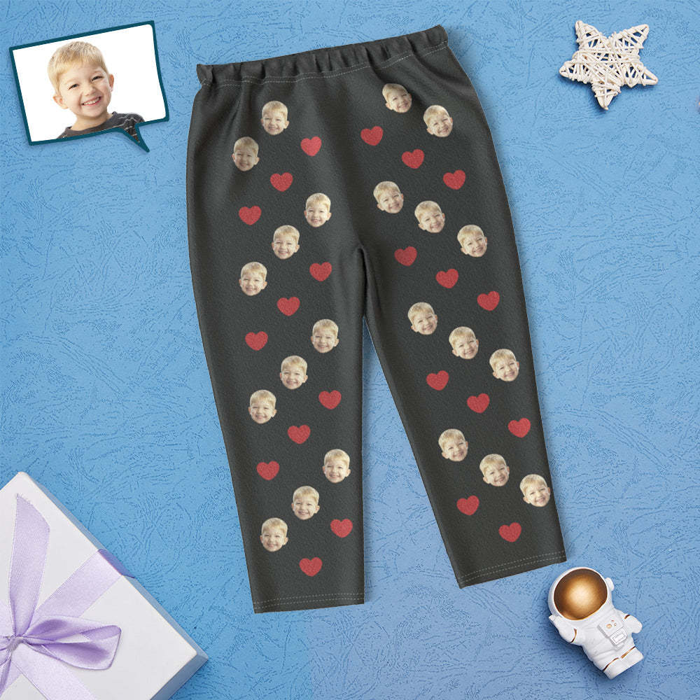 Custom Face Children's Pajamas Personalized Kid's Sleepwear - Love Heart - MyFaceSocksAu
