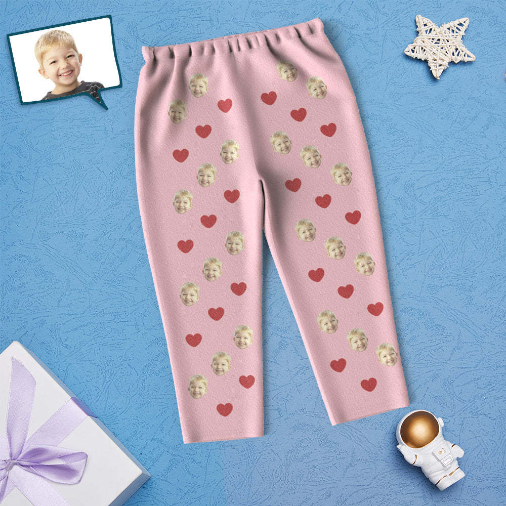 Custom Face Children's Pajamas Personalized Kid's Sleepwear - Love Heart - MyFaceSocksAu