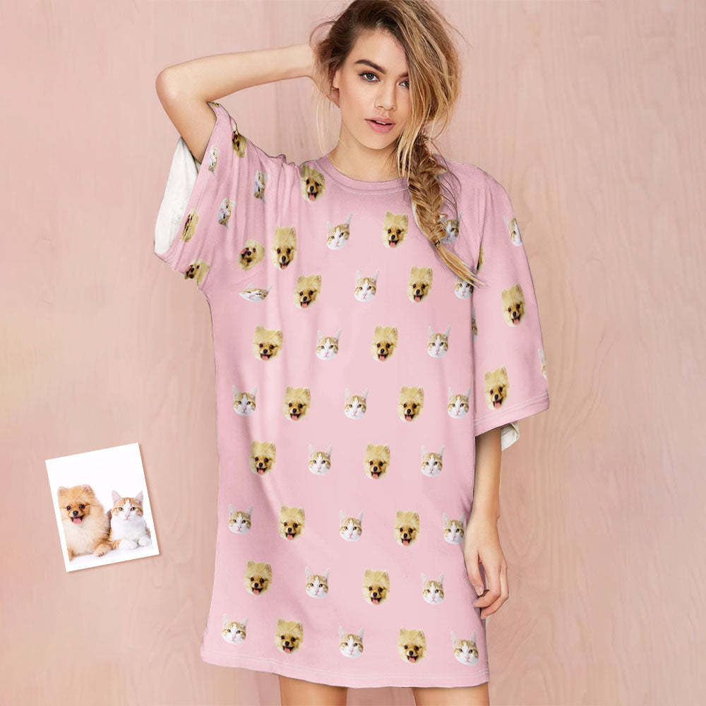 Custom Photo Face Nightdress Cute Pet Creative Home Gifts - MyFaceSocksAu