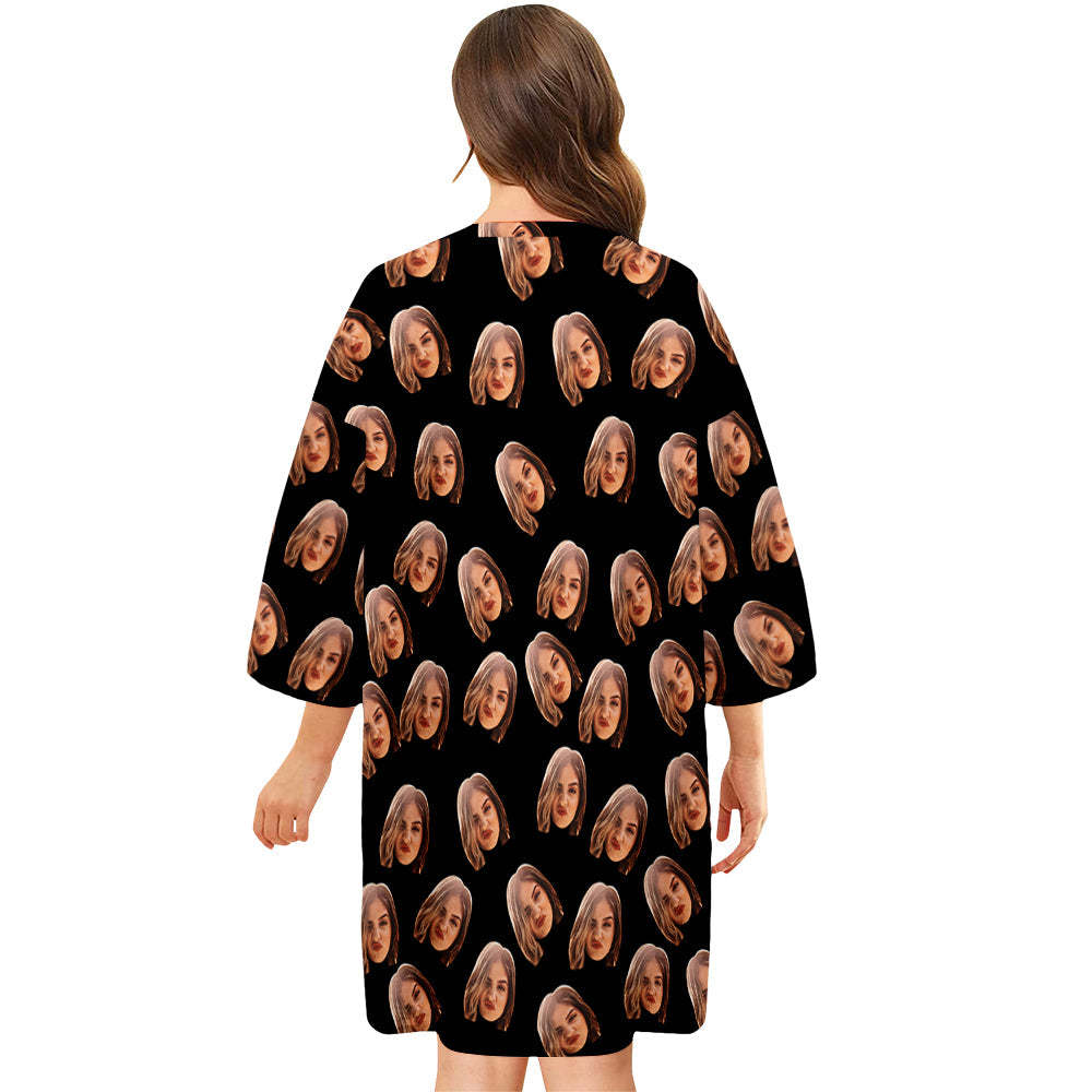 Custom Photo Face Nightdress Personalised Women's Oversized Colorful Nightshirt Gifts For Women - MyFaceSocksAu