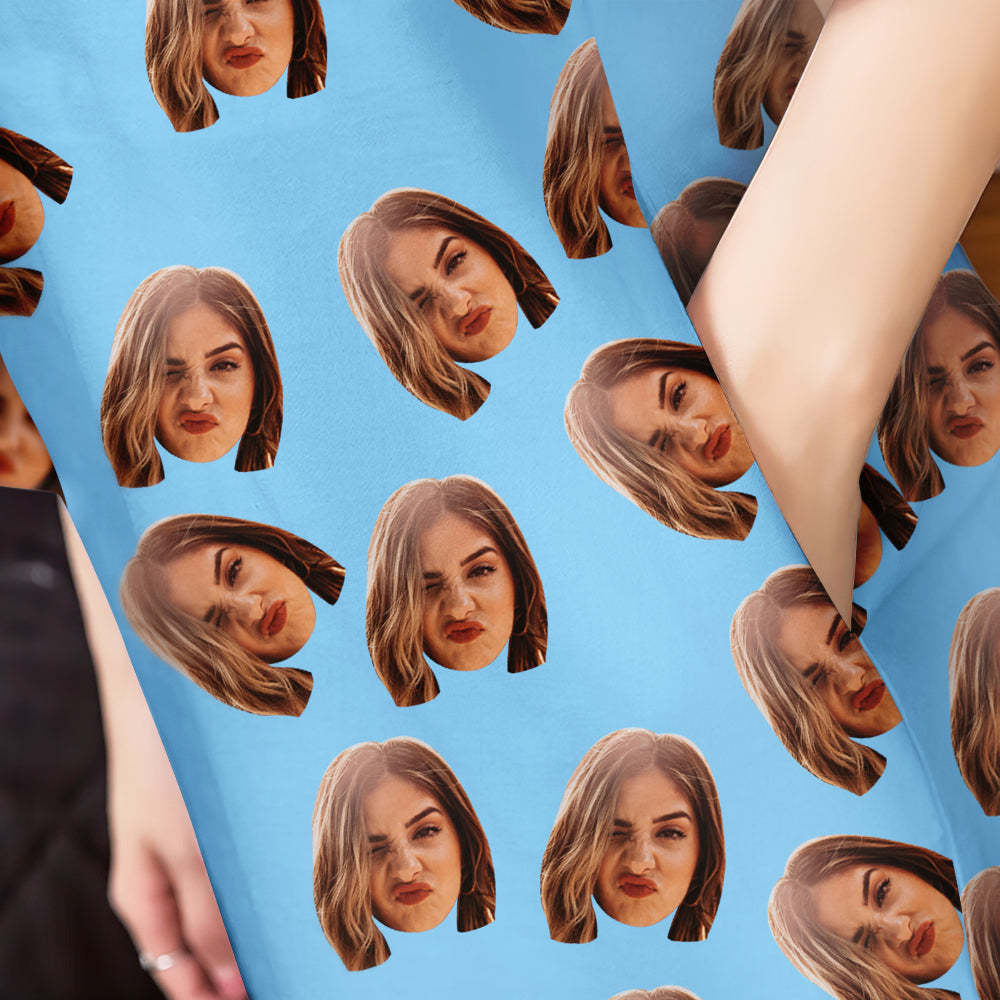 Custom Photo Face Nightdress Personalised Women's Oversized Colorful Nightshirt Gifts For Women - MyFaceSocksAu