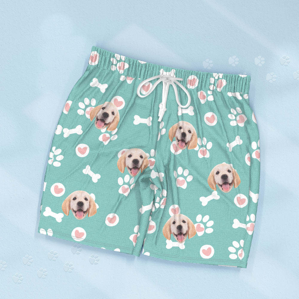 Custom Dog Face Short Sleeved Pajamas Personalized Photo Sleepwear Love Gifts For Pet Lover - CustomFacePajamas
