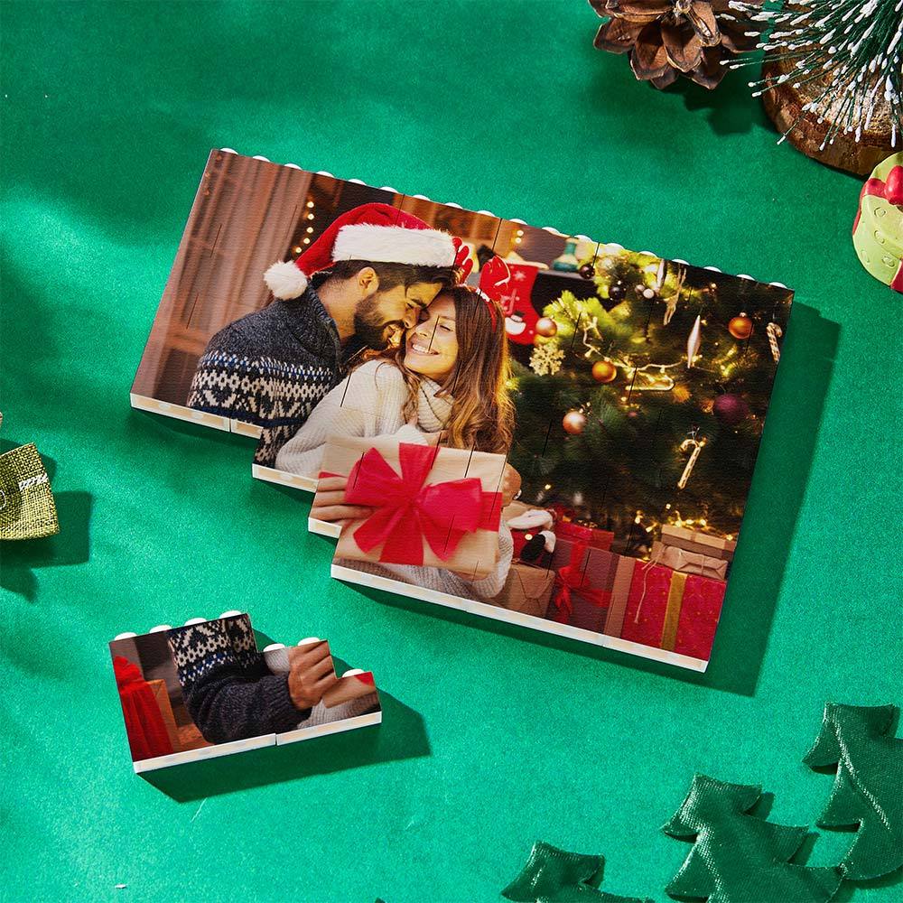 Christmas Gifts Personalised Building Brick Custom Photo Block Square Shape - MyFaceSocksAu